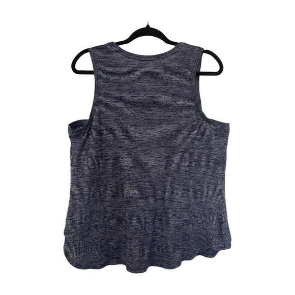 Athleta Heathered Blue Grey Striped Scoop Neck Tank Size XL - Picture 3 of 10